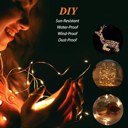 2-Pack 200 LED Solar String Lights for Outside,Solar Fairy Lights for Outside Waterproof,Solar String Lights Outdoor with 8 Modes for Christmas Tree,Balcony, Party,Wedding Decorations (Warm White)