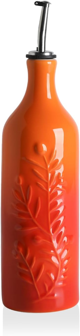 Sweejar Large Olive Oil Dispenser Bottle with Spout, 24 Oz Ceramic Oil Dispenser for Kitchen