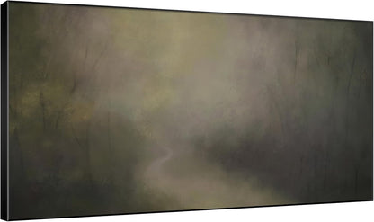 SIGNWIN 36"x60" Extra Large Framed Wall Art Muted Forest Path Soft Misty Woodland Scene Illustration for Home Living Room Bedroom Decor (Frame Assembly Required)