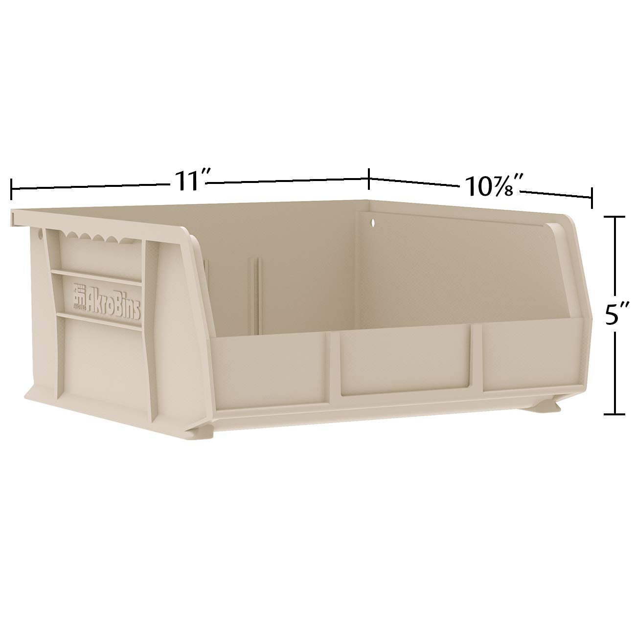 Akro-Mils 30235 AkroBins Plastic Storage Bins, 11"x11"x5", Yellow, 6-Pack