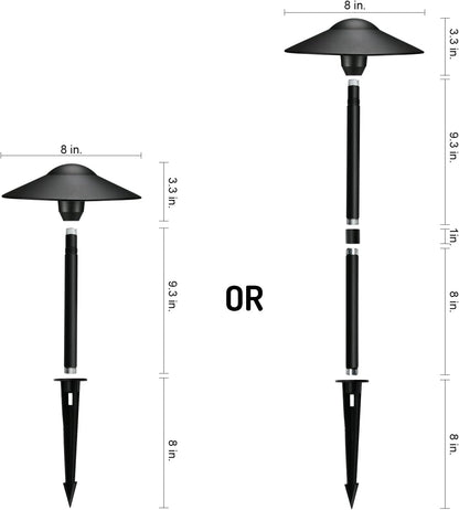 3W LED Landscape Lights Landscape Lighting Low Voltage Outdoor Pathway Lighting Replaceable LED Bulb 3000K Aluminum housing with ABS Ground Stake for Yard Patio Driveway Black, Pack of 6