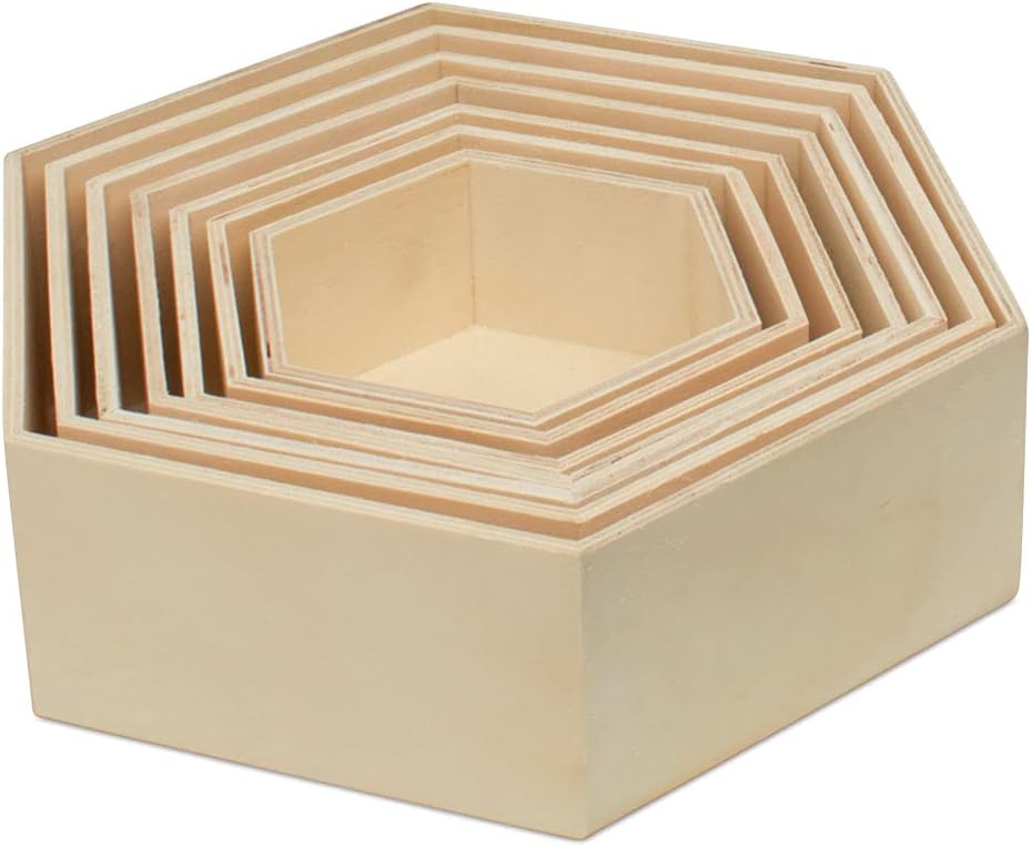 Set of 7 Hexagon Trays Pack of 5