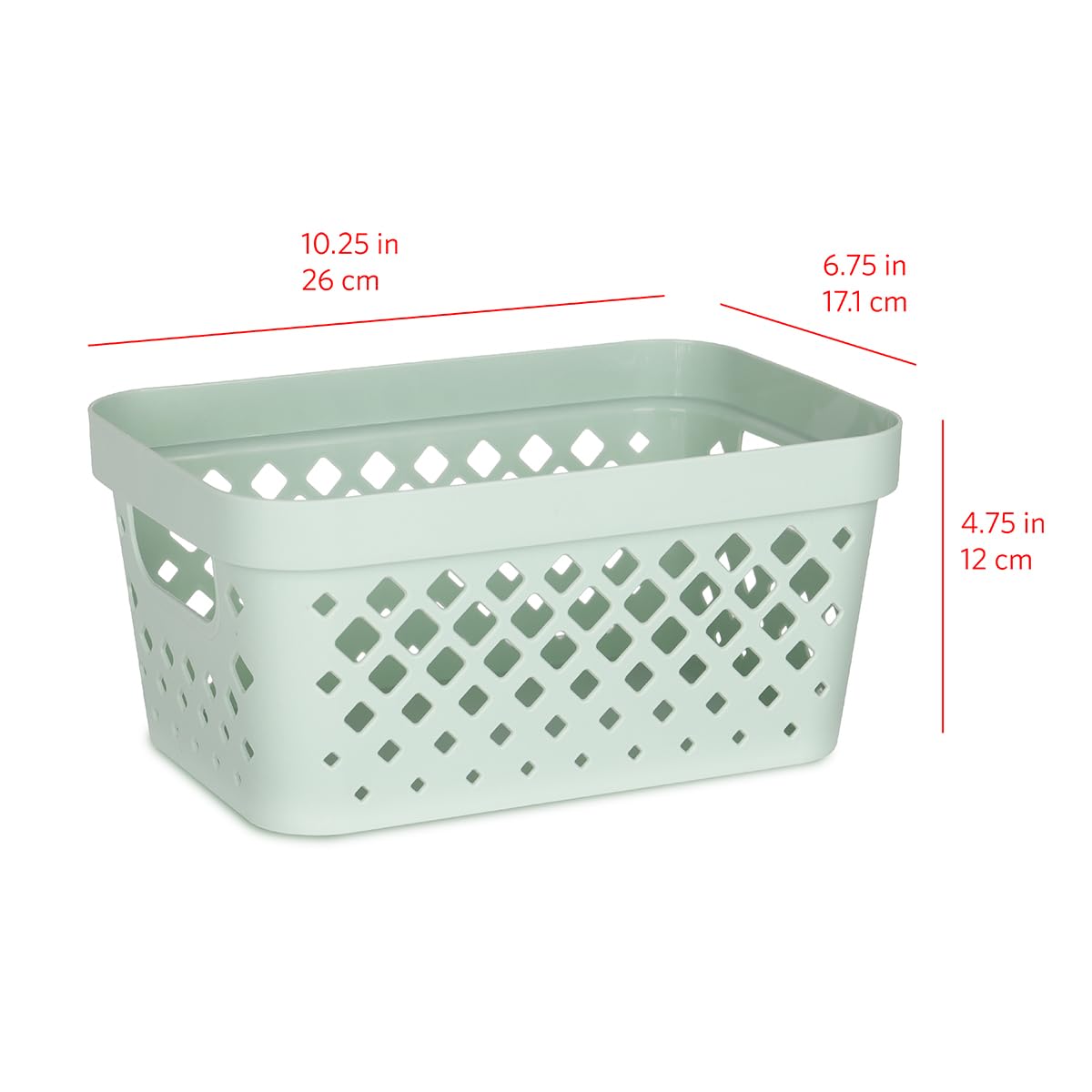 Glad Plastic Baskets for Organizing, Set of 6 | Pantry Storage for Under Counter, Linen Closet, and