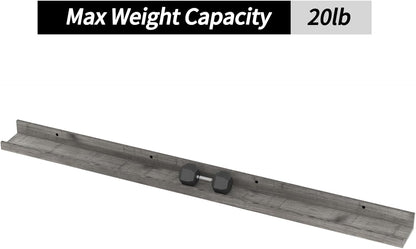 Giftgarden 47 Inch Gray Floating Shelves for Wall Mount, Grey Wood Wall Shelf Ledge for Bathroom Bedroom Living Room Kitchen Storage, Set of 3 Different Sizes