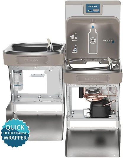 Elkay LZSTL8WSSP Enhanced Bottle Filler & Bi-Level ADA Cooler Refrigerated Stainless High Capacity Lead Drop Down Wrapper