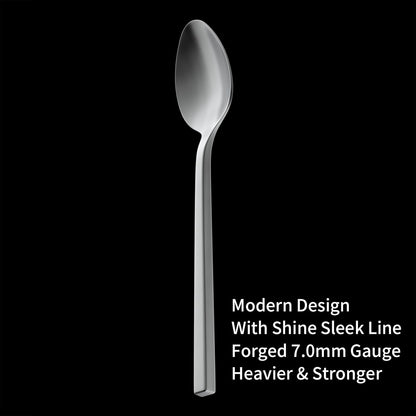 Alata Cube 20-Piece Forged Silverware Set Stainless Steel Flatware Set,Service for 4,Matte Satin Polished Cutlery Set,Dishwasher Safe