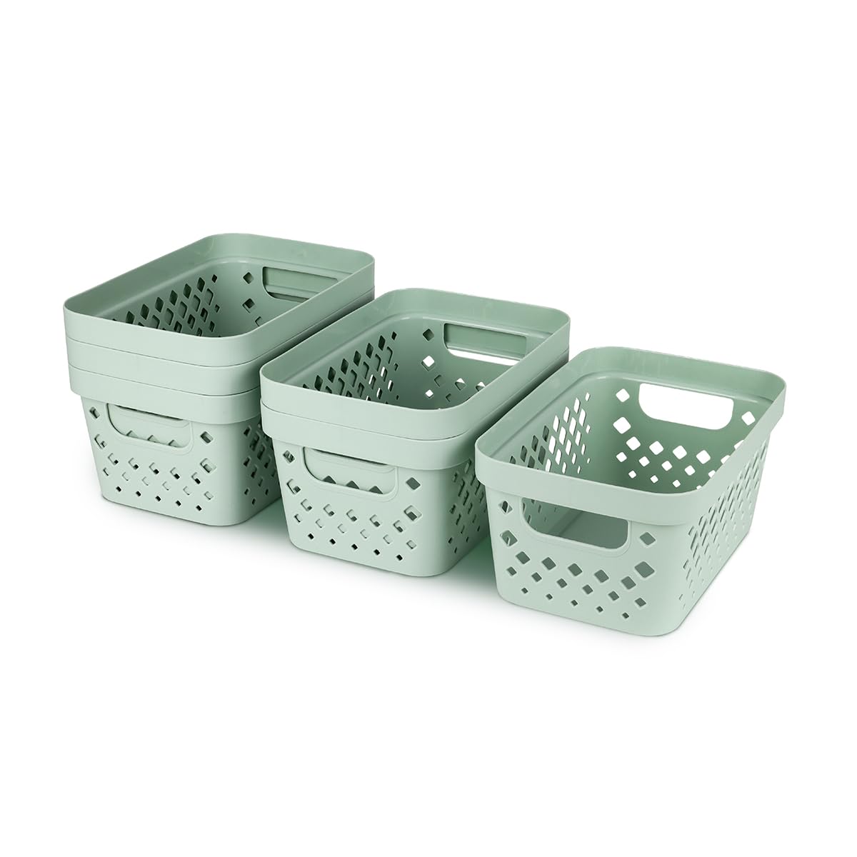 Glad Plastic Baskets for Organizing, Set of 6 | Pantry Storage for Under Counter, Linen Closet, and