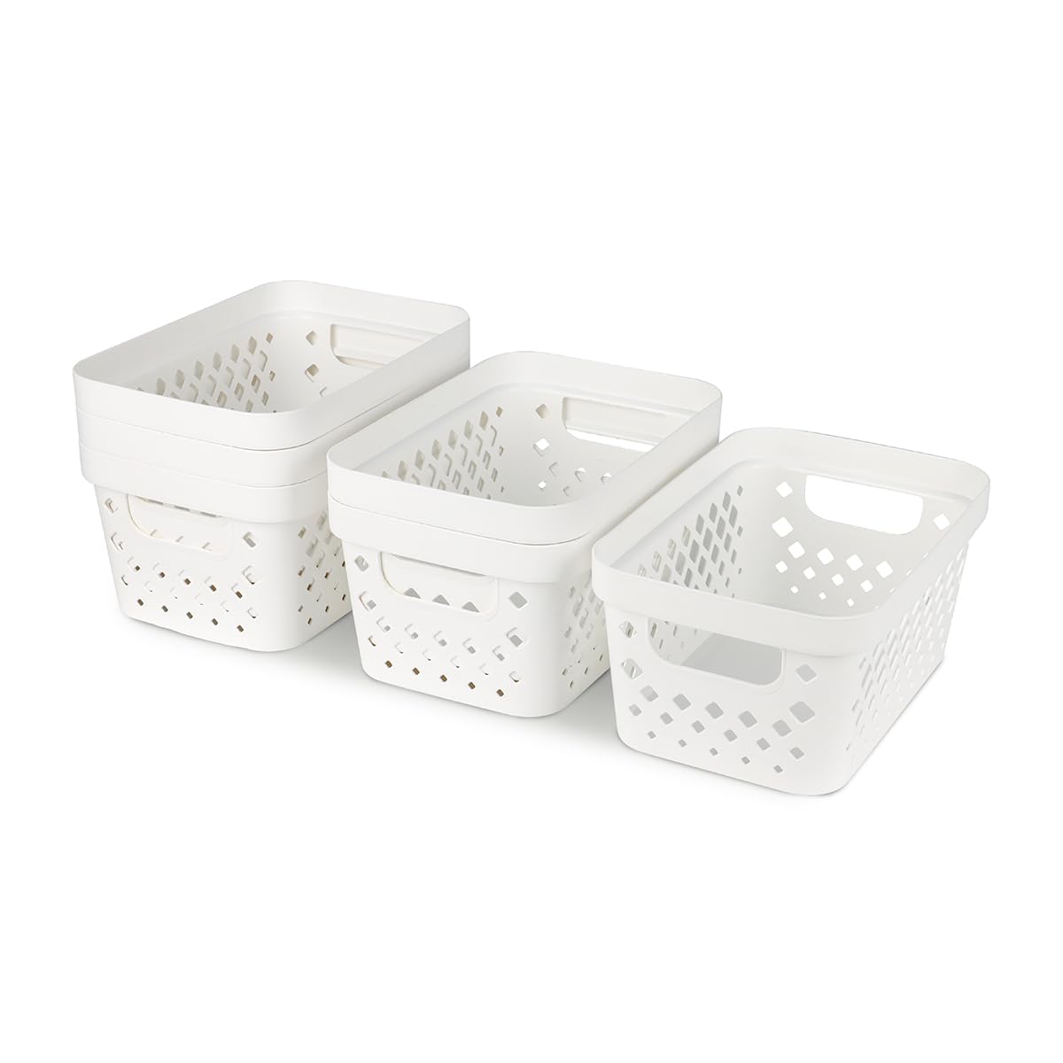 Glad Plastic Baskets for Organizing, Set of 6 | Pantry Storage for Under Counter, Linen Closet, and