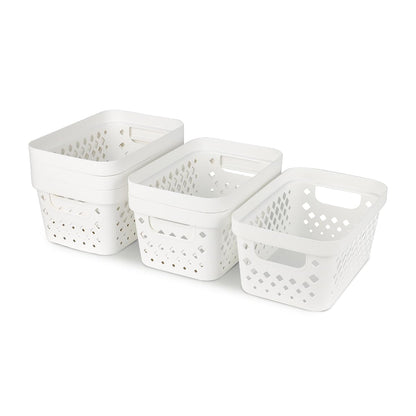 Glad Plastic Baskets for Organizing, Set of 6 | Pantry Storage for Under Counter, Linen Closet, and