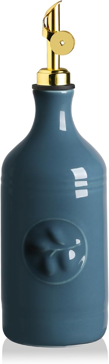 Sweejar 16 Oz Ceramic Olive Oil Dispenser Bottle, Oil Dispenser for Kitchen with Gravity Spout