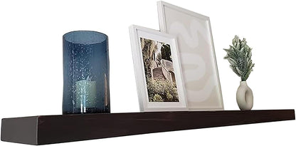 joelsantiques - 72 Inch Wooden Floating Shelves for Wall - 72x6x2 in - Made of Natural Wood - Long Heavy Duty Rustic Wall Shelves for Bedroom - Perfect for Living Room, Kitchen - Black