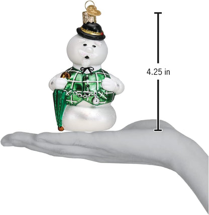 Old World Christmas Sam The Snowman Glass Blown Ornament for Christmas Tree
