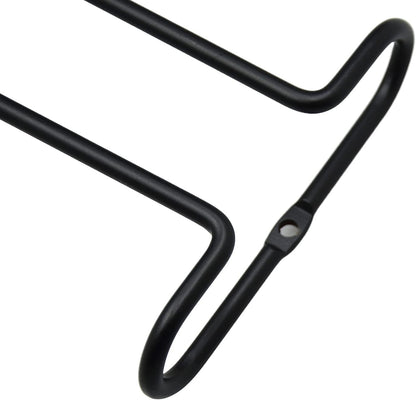 10 Inch Wine Glass Rack Under Cabinet Shelf Stemware Storage Hanging Hanger Organizer Glasses Holder with Drying Under Counter Metal for Kitchen and Bar Set of 2 Black