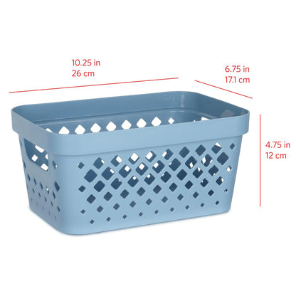 Glad Plastic Baskets for Organizing, Set of 6 | Pantry Storage for Under Counter, Linen Closet, and