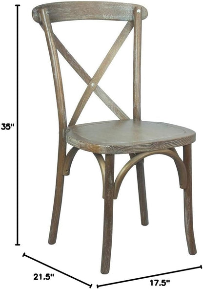 EMMA + OLIVER Medium with White Grain X-Back Chair