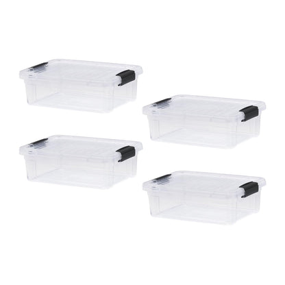 Superio Clear Storage Boxes with Lids, 4.5 Quart Plastic Container Bins for Organizing, Stackable