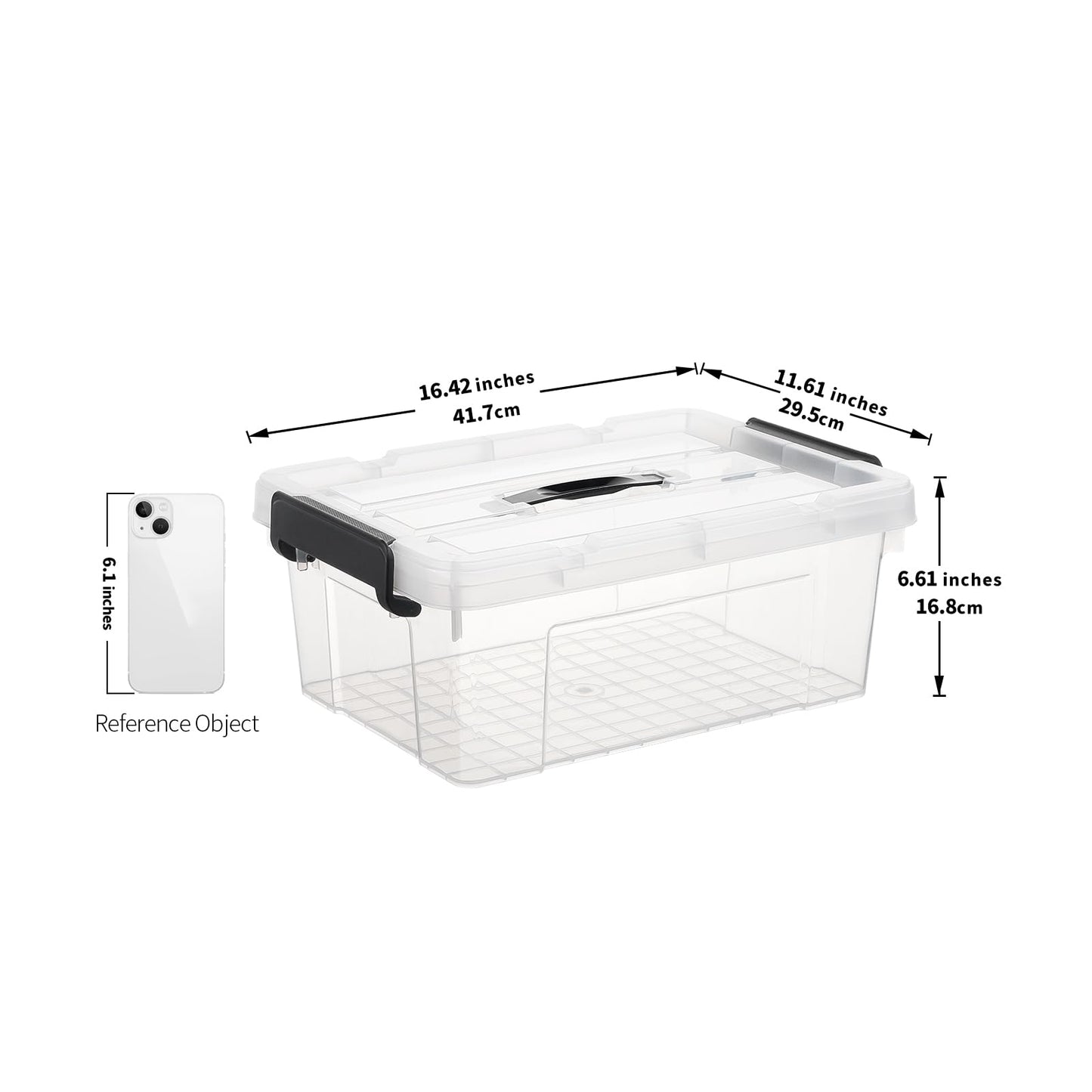 Cetomo Lidded Storage Bin with Handle, Storage Bins with Lid, Organizing Container with Secure