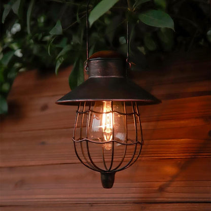 YAKii 6 Pack Solar Lantern Hanging Waterproof Outdoor Metal Solar Lamp with Warm White Light Decorate for Yard Garden Pathway Patio Porch (Antique Copper)