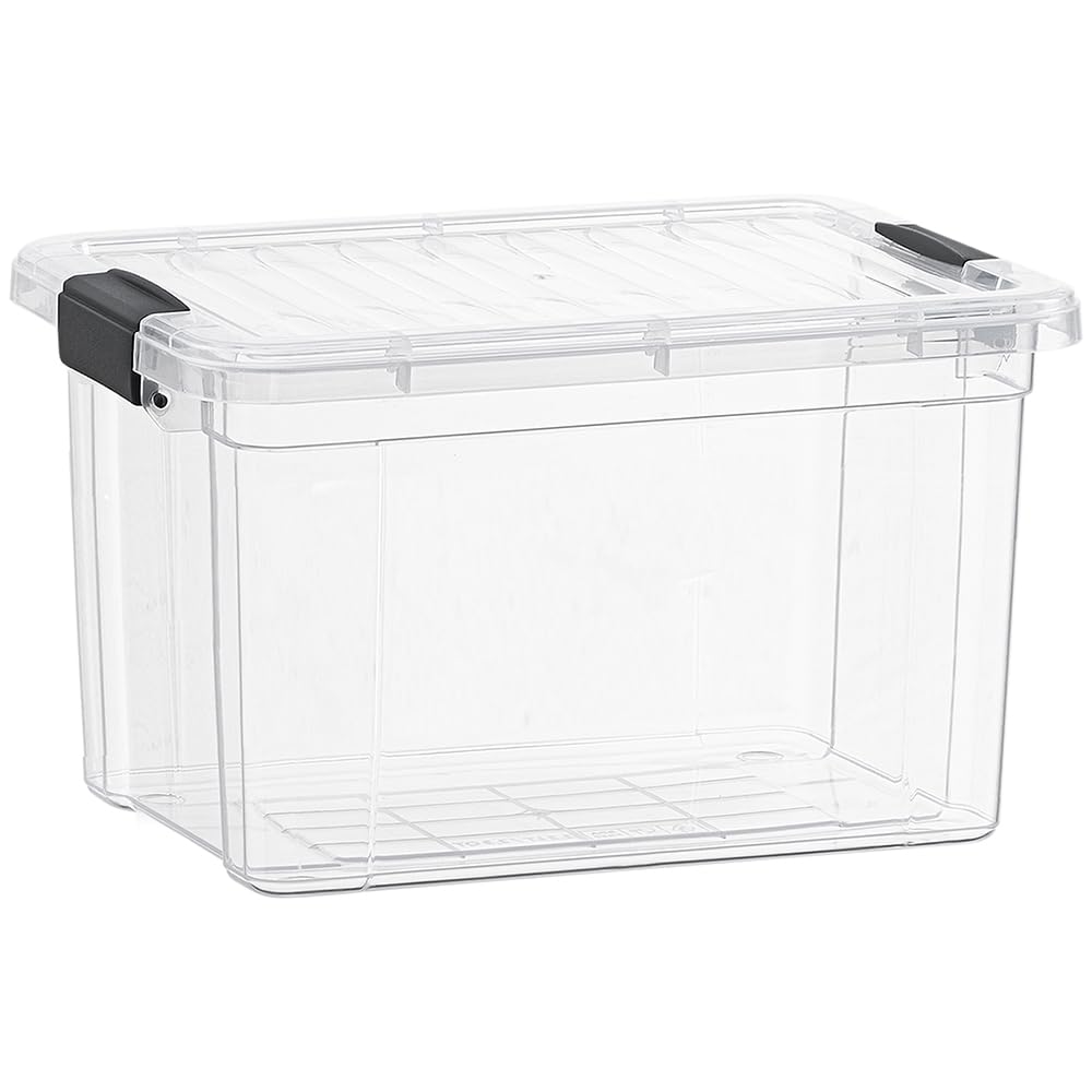 Superio Clear Storage Boxes with Lids, 49 Quart Plastic Container Bins for Organizing, Stackable