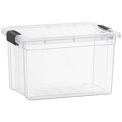 Superio Clear Storage Boxes with Lids, 49 Quart Plastic Container Bins for Organizing, Stackable