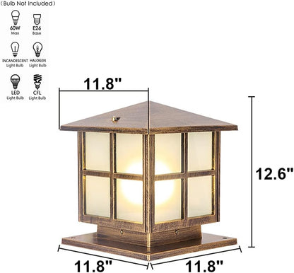 SLAWA Outdoor Post Lights Fixture, Modern Yard Entry Outdoor Column Lights with Aluminum Housing, Patio Pillar Lights Outdoor with Tempered Glass, IP65 Waterproof