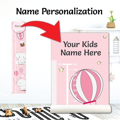 Sungwon Personalized Kids Canvas Growth Chart, Height Chart, Elephant