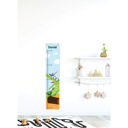 Personalized Kids Canvas Growth Chart, Height Chart, Growth Chart Banner, Crocodile