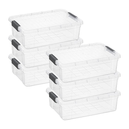 Superio Storage Bins with Lids, Clear Plastic Containers for Organizing, Stackable Totes, BPA Free