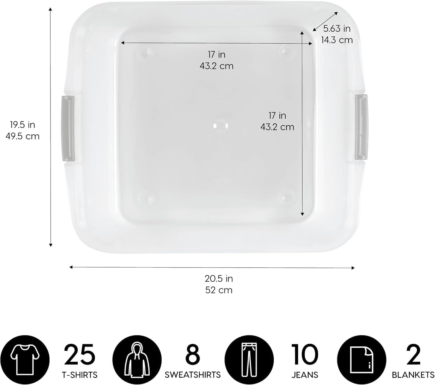 IRIS USA 3-Pack, 33 Qt. Under Bed Storage Bin with Lids, Clear