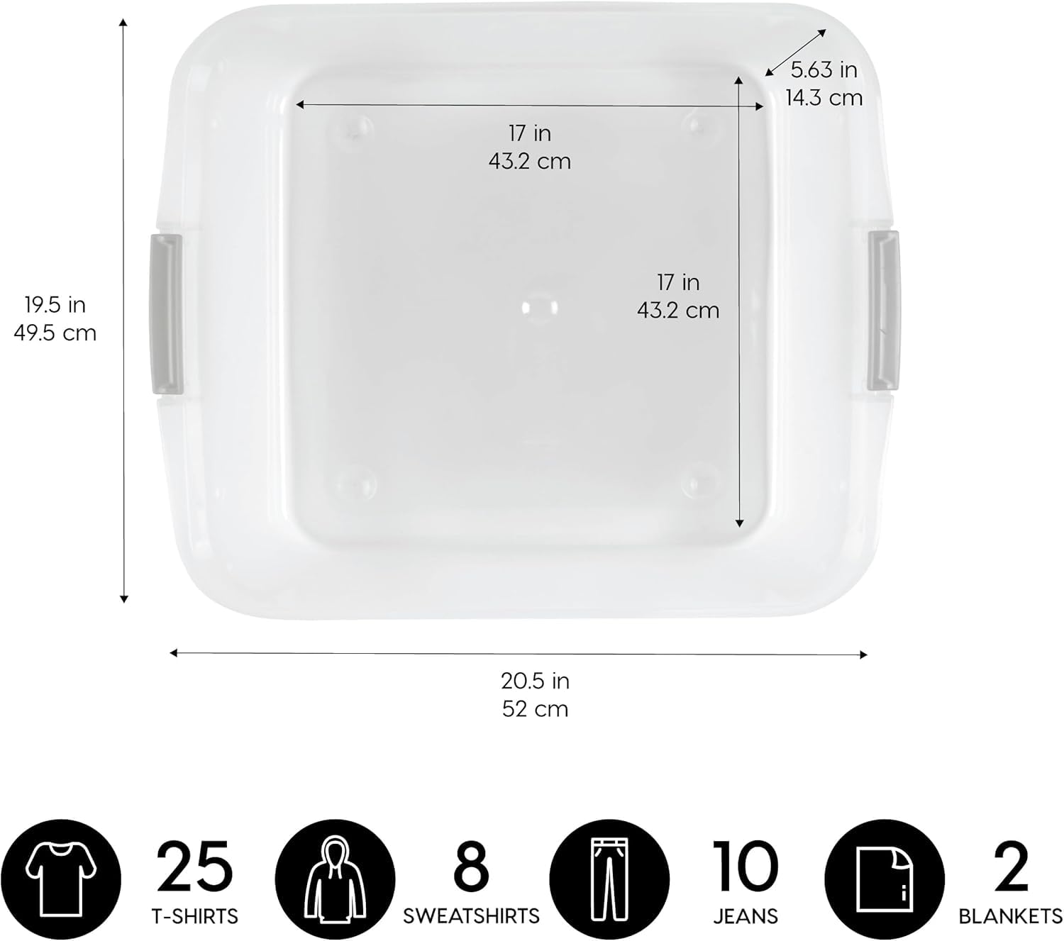 IRIS USA 3-Pack, 33 Qt. Under Bed Storage Bin with Lids, Clear