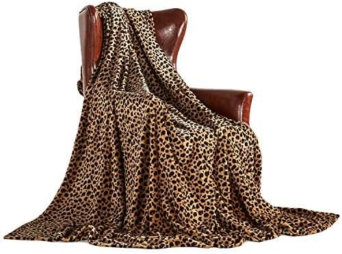 MERRYLIFE Leopard Throw Blanket Decorative Fleece Throw | Ultra-Plush Colorful Girls Boys | Couch Blanket Travel Lap | (40" 50", Cheetah)