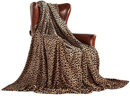 MERRYLIFE Leopard Throw Blanket Decorative Fleece Throw | Ultra-Plush Colorful Girls Boys | Couch Blanket Travel Lap | (40" 50", Cheetah)