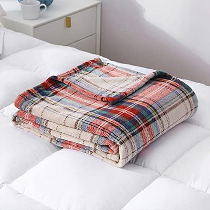 MERRYLIFE Tartan Plaid Print Throw Blanket Decorative Fleece Throw | Ultra-Plush Colorful | Couch Blanket Travel Lap | Home Gift Use(60" 90",Tartan)