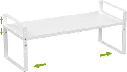 Expandable,Stackable Spice Rack,Seasoning Organizer and Storage,Spices Jar Racks for Cabinet,Countertop, Metal Pantry, Cupboard,Laundry Storages,Heavy Duty(1 Pack/Medium/White)