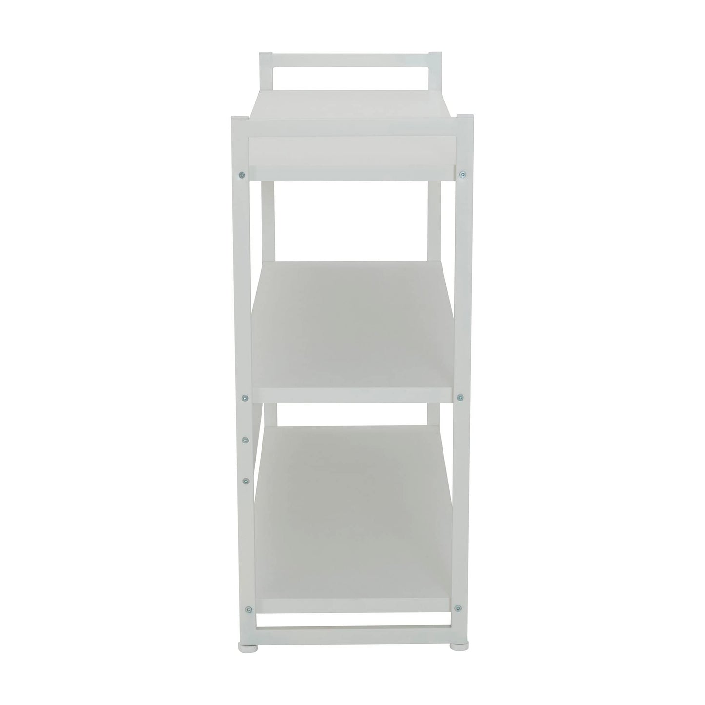 Household Essentials Jamestown Wide 3 Shelf Open Storage Bookshelf Scandinavian White and White