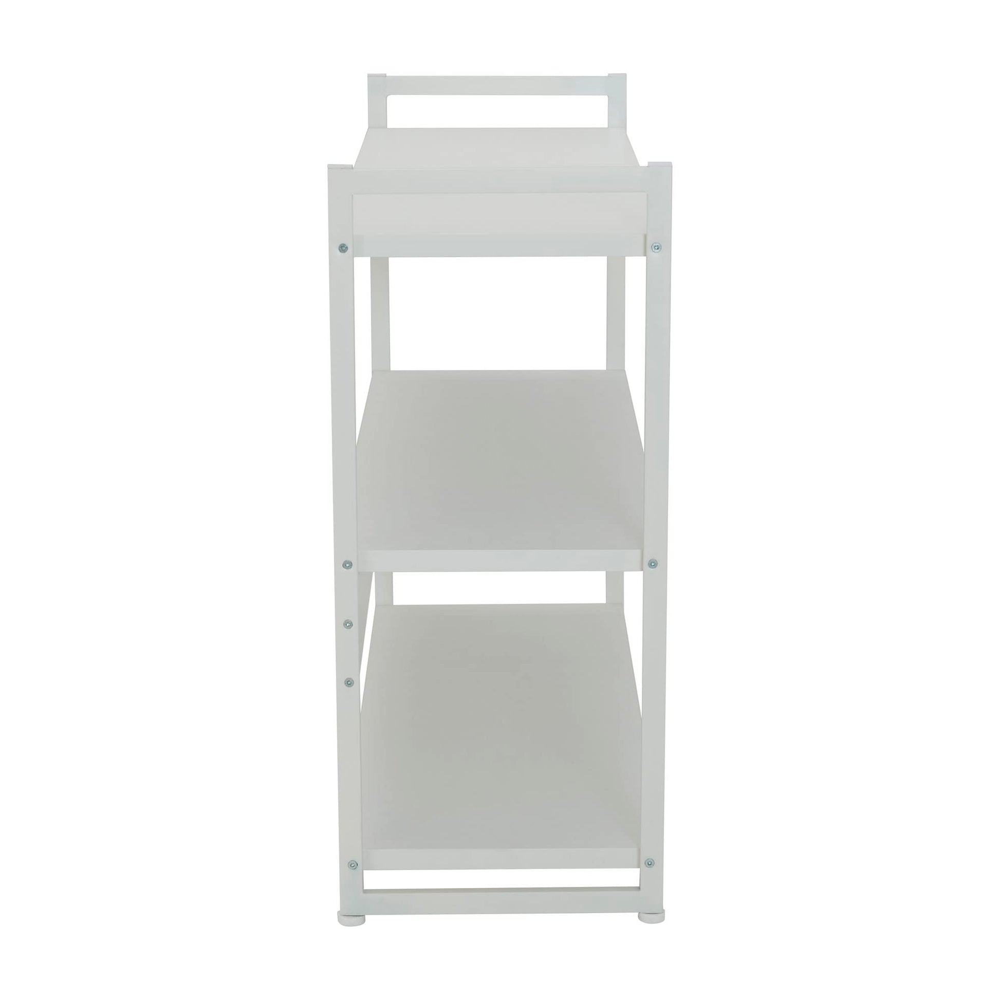Household Essentials Jamestown Wide 3 Shelf Open Storage Bookshelf Scandinavian White and White