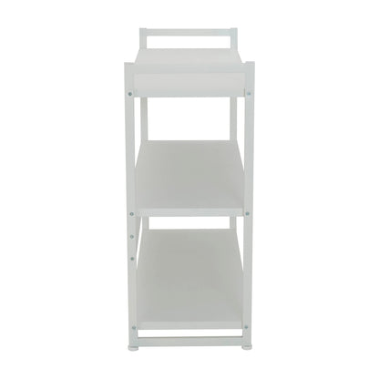 Household Essentials Jamestown Wide 3 Shelf Open Storage Bookshelf Scandinavian White and White