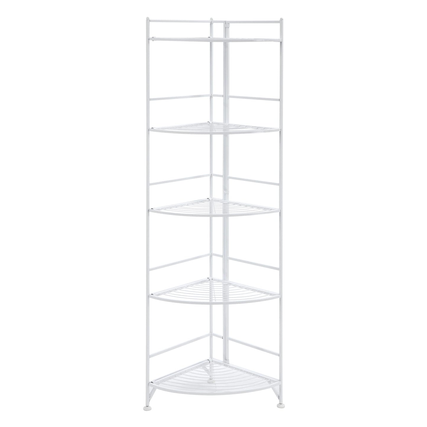 Convenience Concepts Xtra Storage Shelves - 5-Tier Corner Folding Metal Storage Shelves, Closet