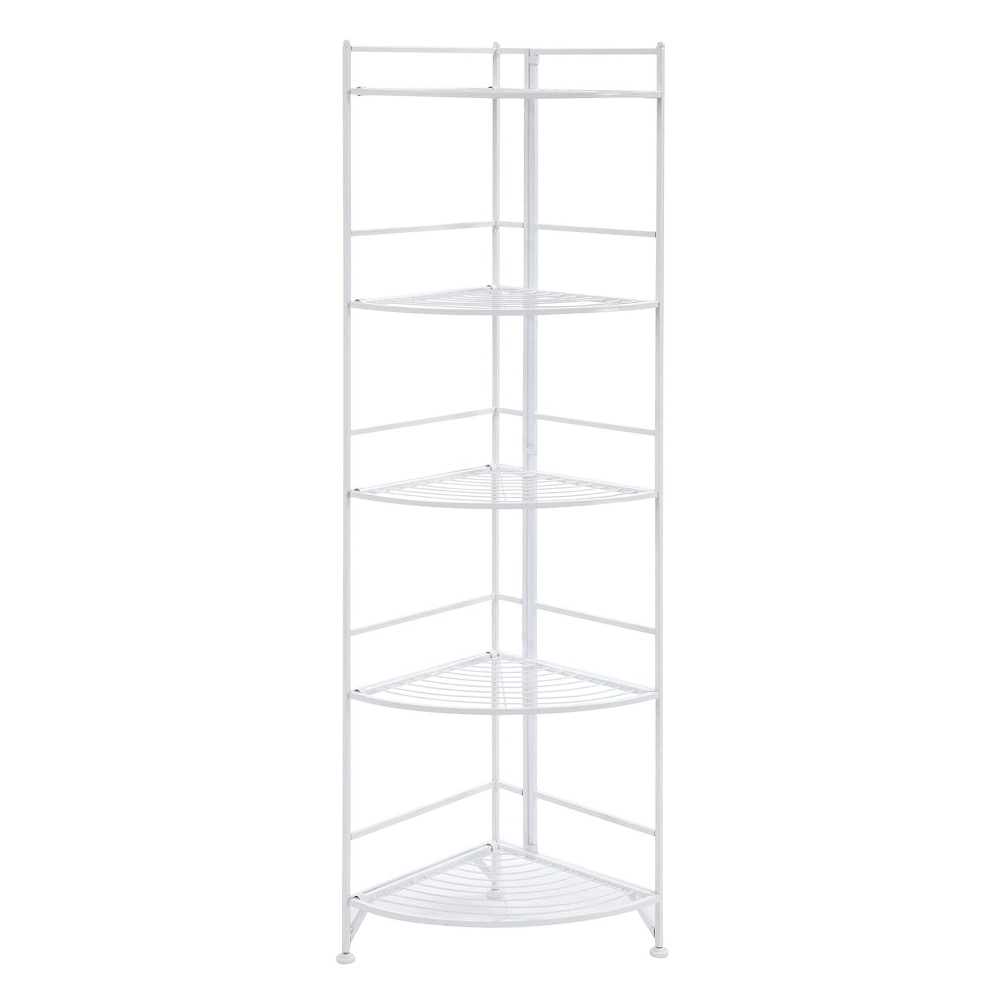 Convenience Concepts Xtra Storage Shelves - 5-Tier Corner Folding Metal Storage Shelves, Closet