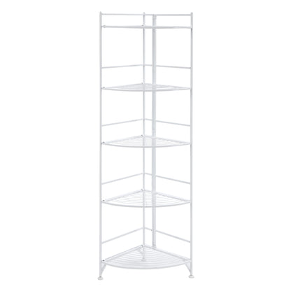 Convenience Concepts Xtra Storage Shelves - 5-Tier Corner Folding Metal Storage Shelves, Closet