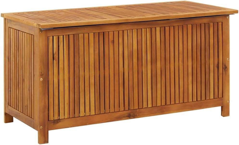 vidaXL Outdoor Storage Box - Wooden Deck Cabinet for Patio/Garden with Water-Resistant Lining, Farmhouse Style