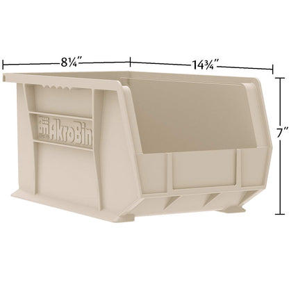 Akro-Mils 30240 AkroBins Plastic Storage Bins, 15"x8"x7", Black, 12-Pack