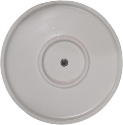 Amazon Basics Fluted Ceramic Round Planter, 10 in, White