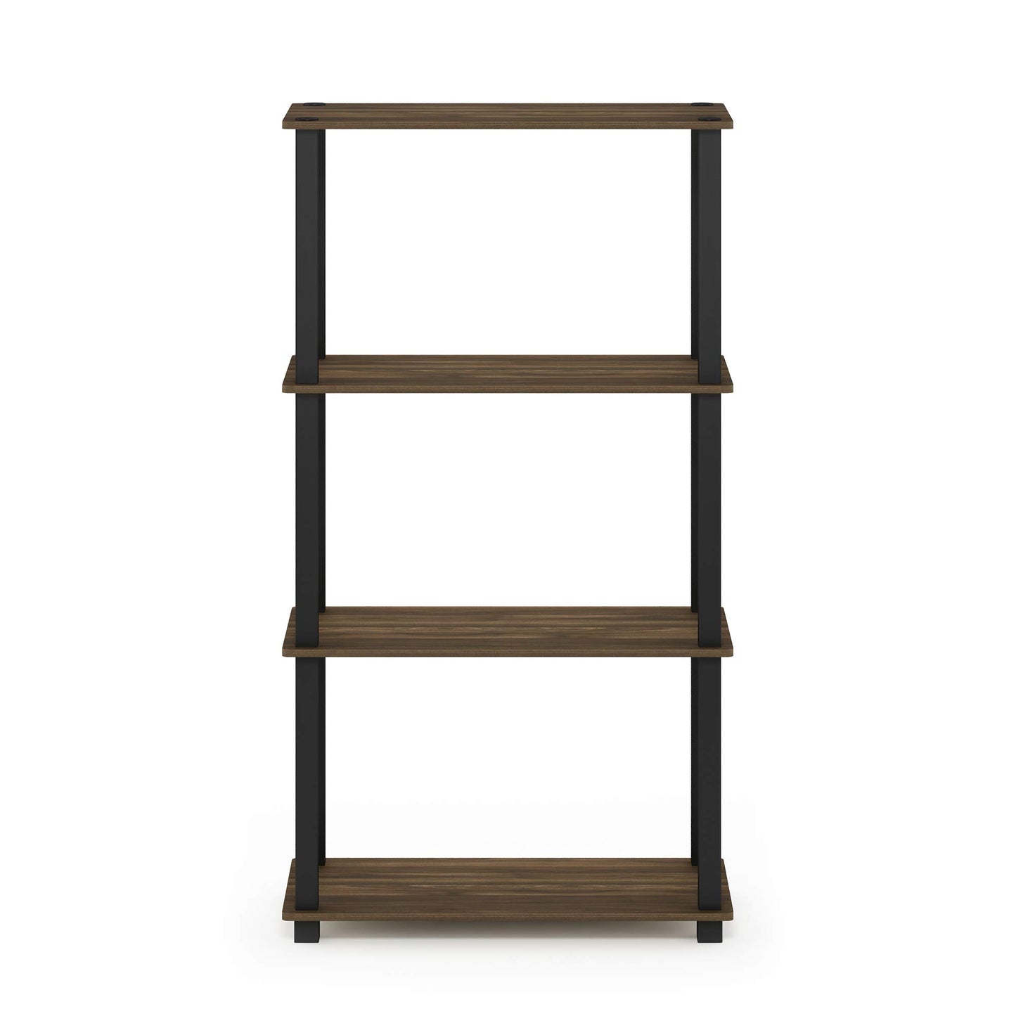 Furinno TURN-S-TUBE Storage Shelves, 4-Tier Book Shelf, Corner Shelf, Toolless Open Shelves, for