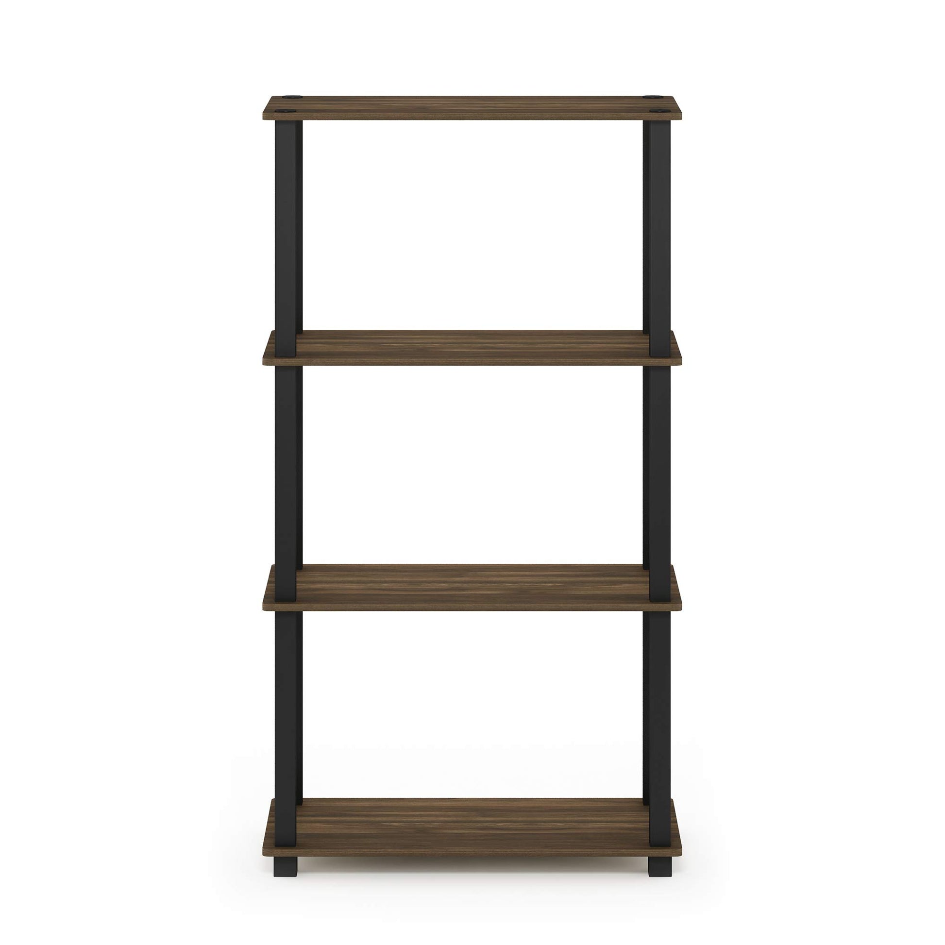 Furinno TURN-S-TUBE Storage Shelves, 4-Tier Book Shelf, Corner Shelf, Toolless Open Shelves, for