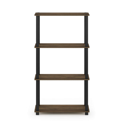 Furinno TURN-S-TUBE Storage Shelves, 4-Tier Book Shelf, Corner Shelf, Toolless Open Shelves, for