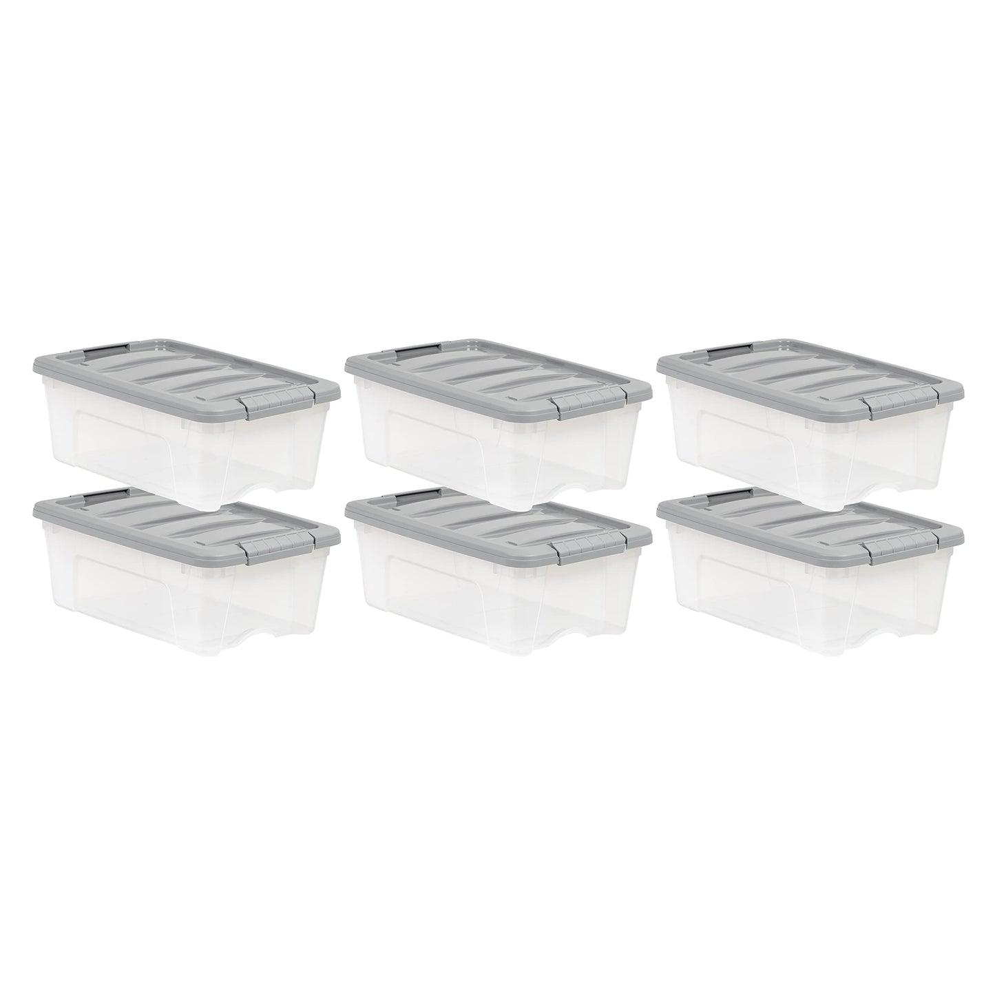 Amazon Basics Plastic Storage Containers with Secure Latching Lids, Stackable Organization Bins