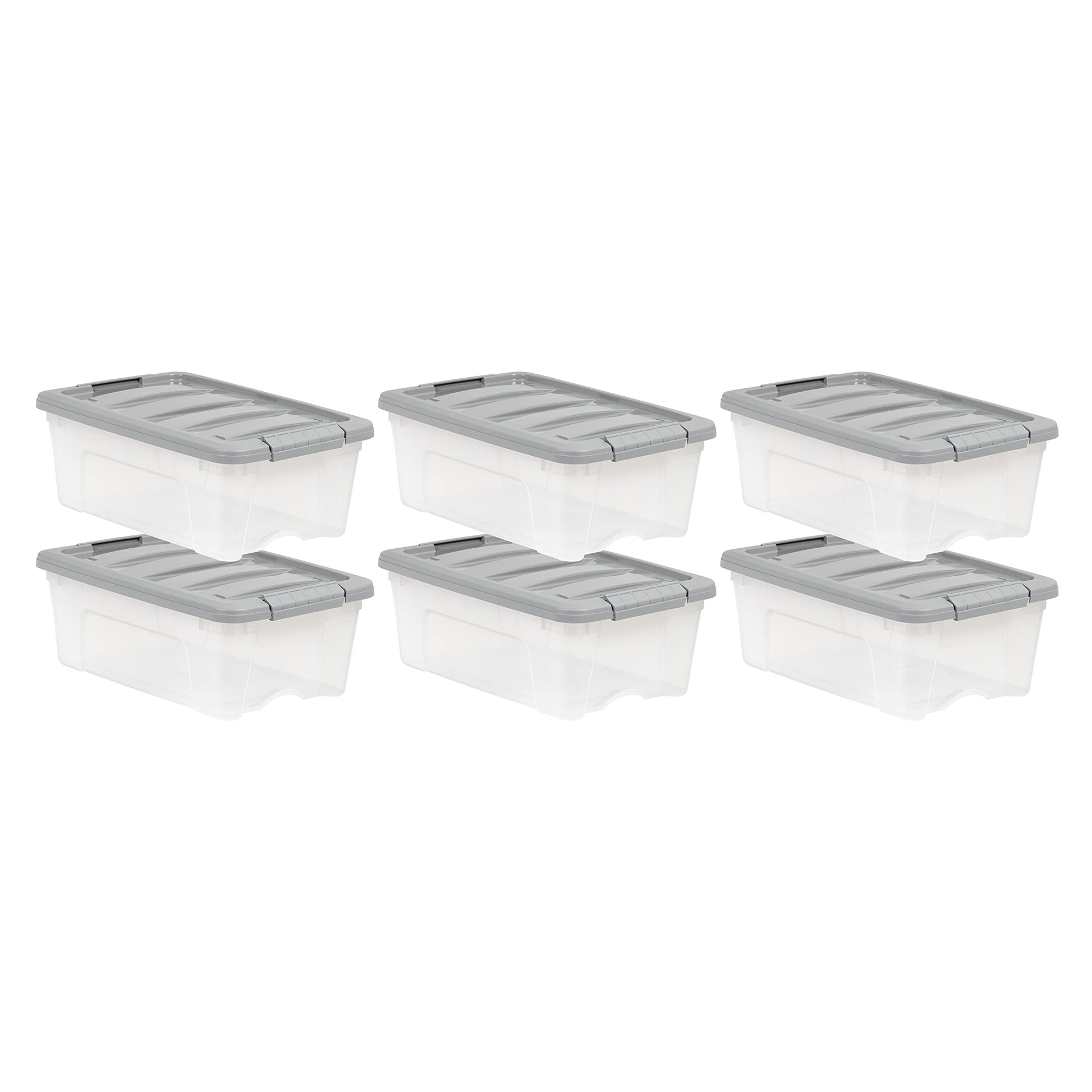 Amazon Basics Plastic Storage Containers with Secure Latching Lids, Stackable Organization Bins