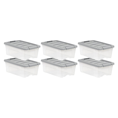 Amazon Basics Plastic Storage Containers with Secure Latching Lids, Stackable Organization Bins