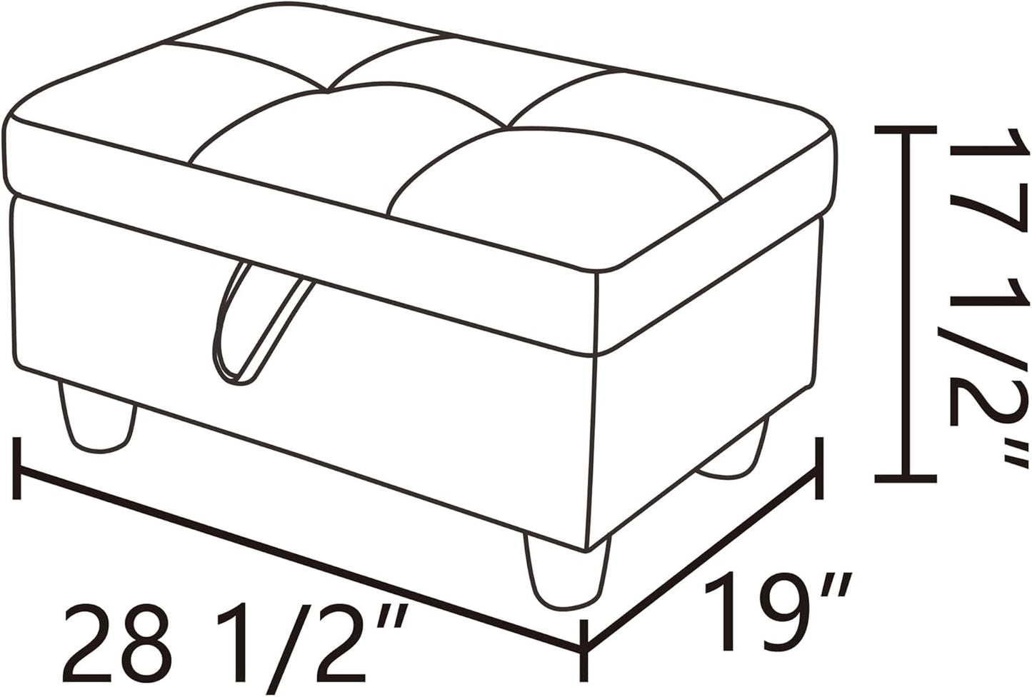 Ottoman Rectangular Storage Ottoman Bench, Flannel Footrest Stool Footstool with Lid for Living Room, Bedroom, Entryway, Brown, 28.5"x19"x17.5"